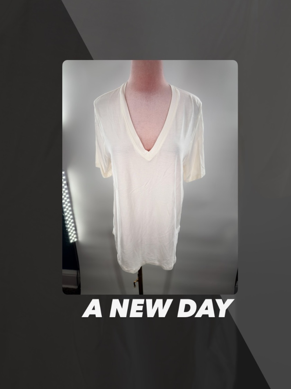 EUC A New Day V Neck Tee Shirt